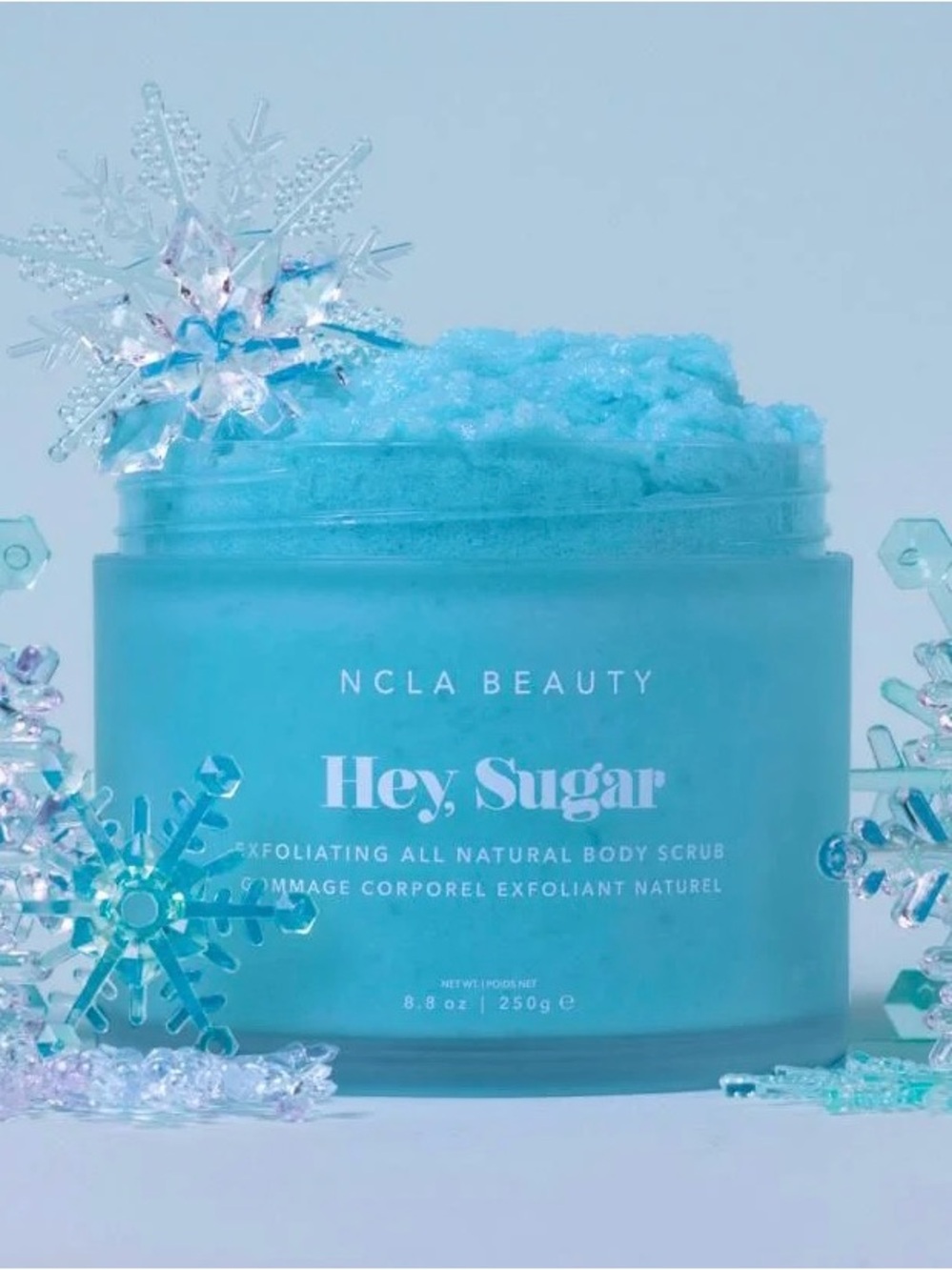 NIB! NCLA Beauty Hey, Sugar Exfoliating Body Scrub - Snow Day - 8.8 oz./250 g